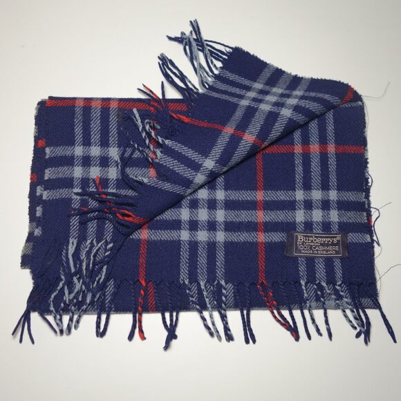 Vtg Burberrys Nova Check Cashmere Scarf Made In England, Sz 54 in x 11.25 in - Picture 2 of 11